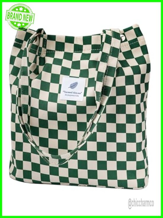 Handbags - Corduroy Tote Bag Canvas Shoulder Handbag Travel Shopping